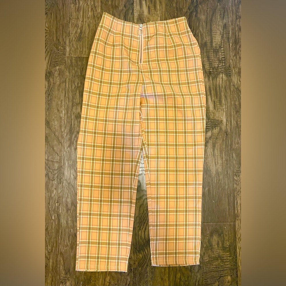 Princess Polly Orange Plaid Pants